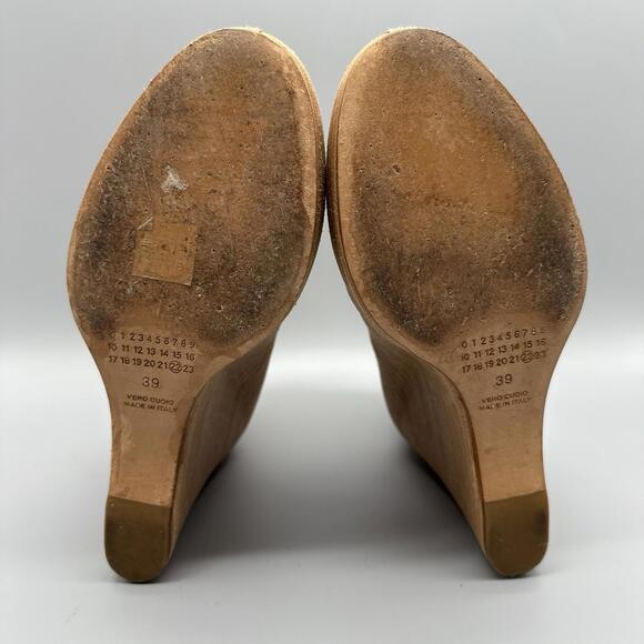 Maison Martin Margiela RARE Wood Look Wedge Ankle Boots Booties Size 39 $1,295 - Picture 7 of 8